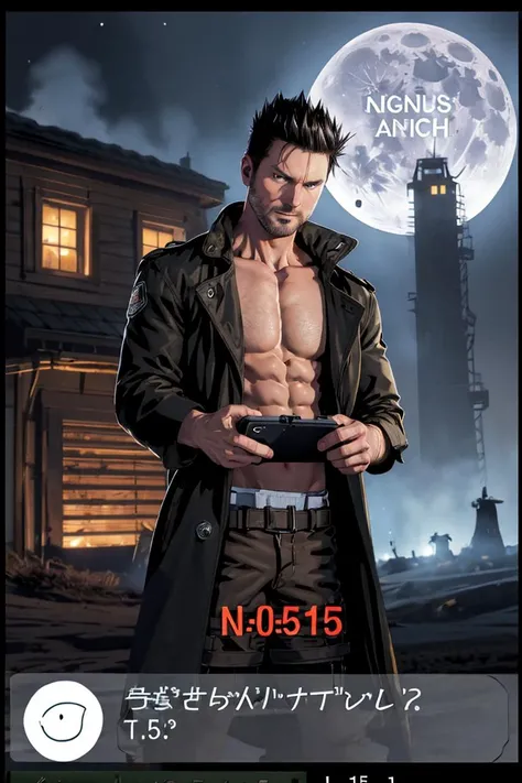 <lora:ATC:0.7> (text, numbers, graphics:1.4)
1boy, ga_zakbag, black hair, muscular man, looking at viewer, (trench coat:1.2), boxer shorts, tank top, holding, holding a sensor, holding scanner, holding technological device,
ghost house, ghost house background, ghosts, full moon, night, bats