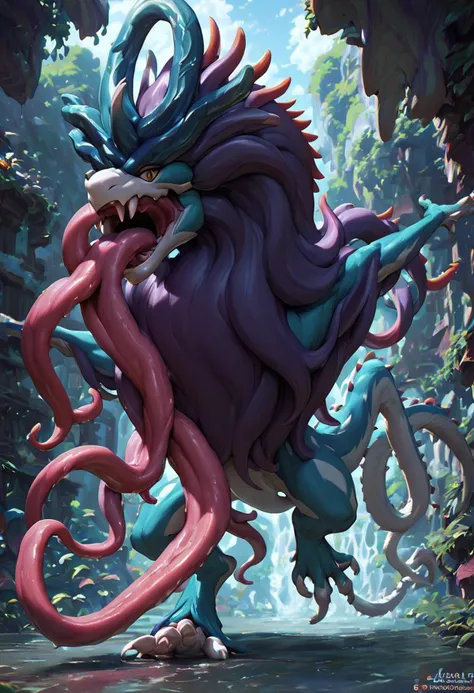 tentacles entangled all over the body、hairy pubic、tentacle mouth、The tentacles are inserted into the holes of the body、drools、detailed full body,Wrapped in tentacles, Bound and entangled by tentacles, sucked by tentacles、Correct body and limbs、detailed full body、lizard