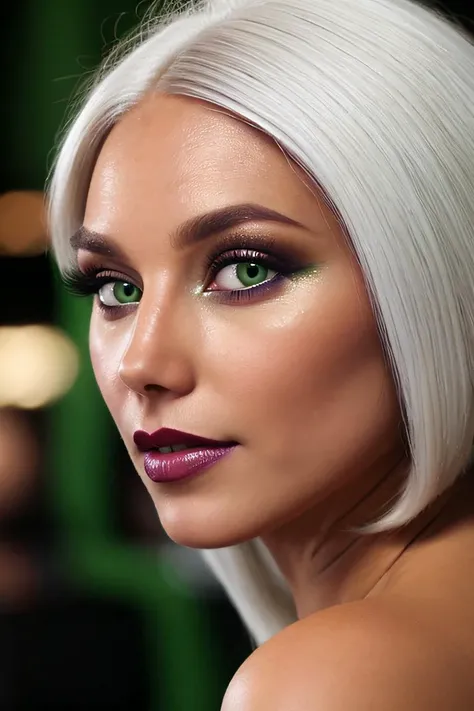 <lora:mirageV3:0.8> mirage, green eyes, makeup, white hair, highly-detailed, cinematic,
