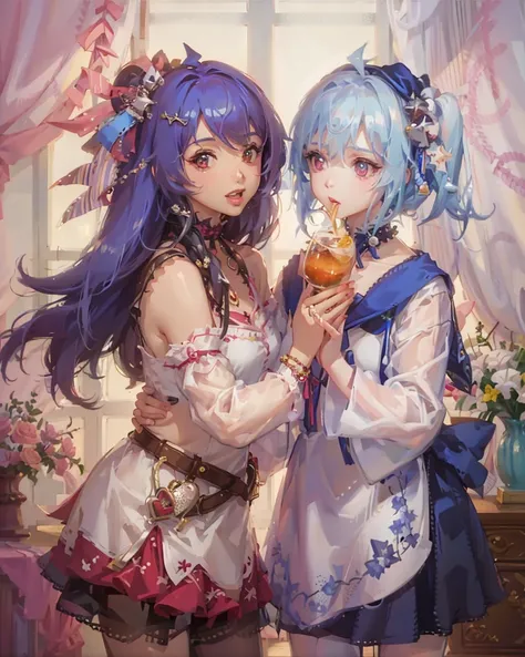 <lora:cuteGirlMix4_v10:0.2> , 2girl<lora:bilibili2233Impart_v10:1>, masterpiece, best quality