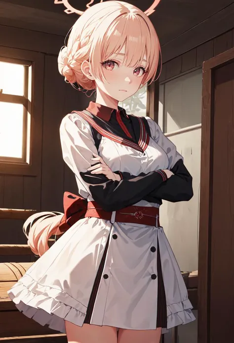 (safe:1.10), best quality, masterpiece, highres, solo, (nodoka_bluearchive:1.10), crossed arms, cowboy shot, looking at viewer, 30 <lora:nodoka_bluearchive:0.80>
