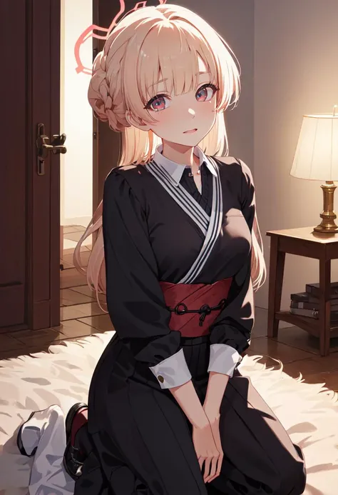 (safe:1.10), best quality, masterpiece, highres, solo, (nodoka_bluearchive:1.10), kneeling, kneeling on one knee, on one knee, cowboy shot, looking at viewer, 28 <lora:nodoka_bluearchive:0.80>