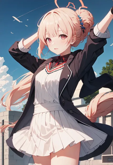 (safe:1.10), best quality, masterpiece, highres, solo, (nodoka_bluearchive:1.10), jumping, cowboy shot, looking at viewer, 29 <lora:nodoka_bluearchive:0.80>
