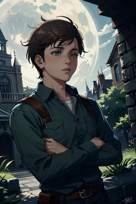 ((ultra detailed, masterpiece, absurdres))
 <lora:QuarryMax:0.8>
QuarryMax, 1boy, solo, brown hair, green eyes, freckles, Dystopian cityscape with towering skyscrapers, holographic billboards, and dynamic lighting as the rising sun bathes the metropolis in a mix of warm and cool tones