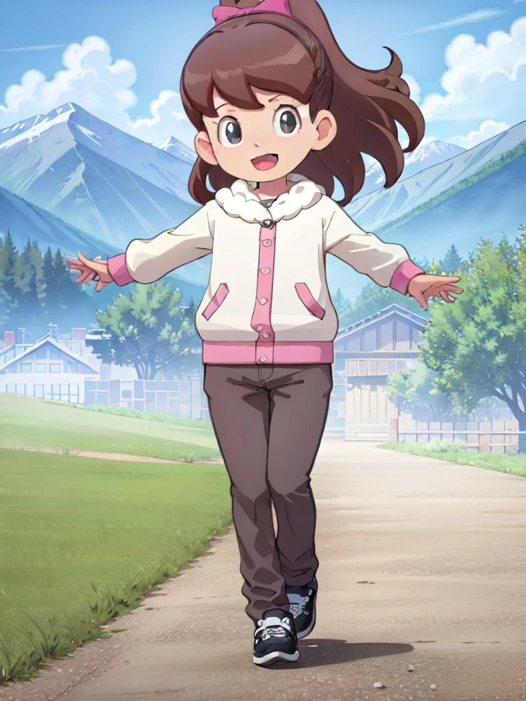 (((picture-perfect))) (-sized cin background, nature, 1girl, solo, full body) (((overinsanely delighted loveliness overload))) (<lora:kodamafumika trigger:1>kodamafumika)