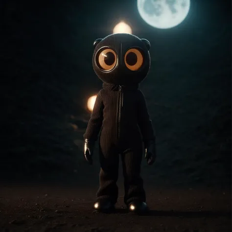 cute adorable alien monster wearing smooth woolen catsuit with paws and gloves, detailed 4k, cinematic, realistic analog film, film grain