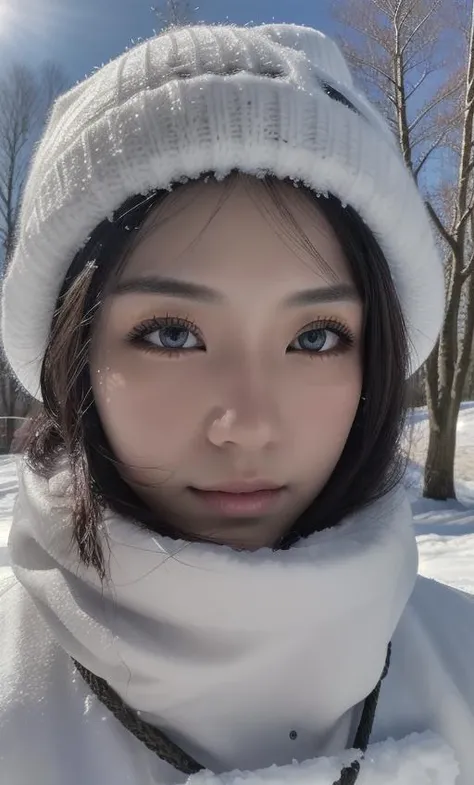 (masterpiece,best quality:1.4),(8k,raw photo,photo realistic, Fujifilm XT3:1.2),natural light, hard shadow, HDR, shiny skin,detailed skin,detailed face,detailed eyes, japanese woman, (snowing:1.1), white ski wear, full body shot, white knitted hat, <lora:asianGirlsFace_v1:0.3> <lora:backlight_slider_v10:-0.5>