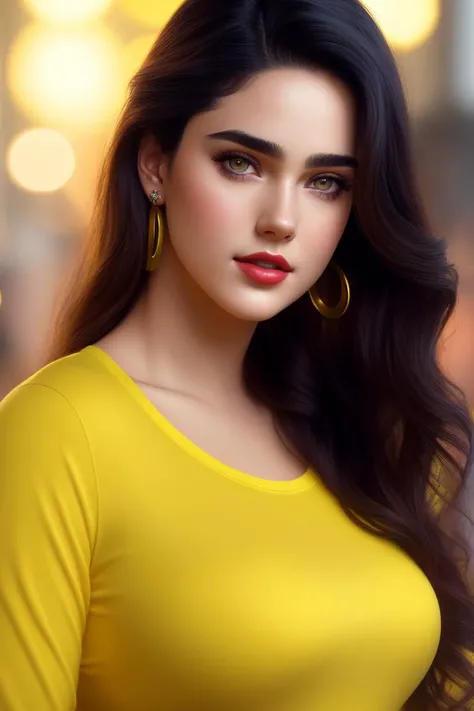photo of extremely seductive (jg_jc0n-130:0.99), a woman as a sexy customer, closeup portrait, (tight yellow long sleeve white t-shirt), (jeans), (in a department store:1.1), (masterpiece:1.5) (photorealistic:1.1) (bokeh) (best quality) (detailed skin texture pores hairs:1.1) (intricate) (8k) (HDR) (wallpaper) (cinematic lighting) (sharp focus), eyeliner, (painted lips), (earrings), (vivid atmosphere)