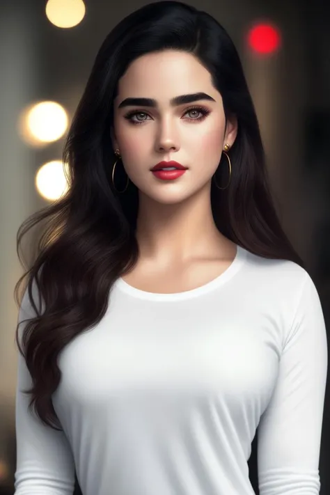 photo of extremely seductive (jg_jc0n-130:0.99), a woman as a sexy customer, closeup portrait, (tight casual long sleeve white t-shirt), (jeans), (in a department store:1.1), (masterpiece:1.5) (photorealistic:1.1) (bokeh) (best quality) (detailed skin texture pores hairs:1.1) (intricate) (8k) (HDR) (wallpaper) (cinematic lighting) (sharp focus), eyeliner, (painted lips), (earrings), (vivid atmosphere)