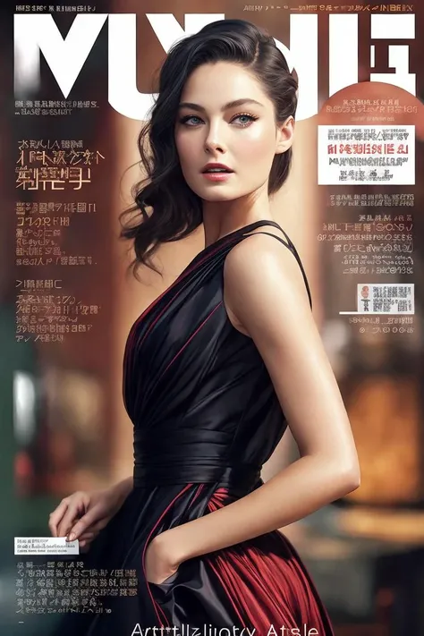 photo of (al3xadaval0s:0.99), a woman in the cover of a fashion magazine, (magazine cover:1.3), modelshoot style, (extremely detailed CG unity 8k wallpaper), photo of the most beautiful artwork in the world, professional majestic oil painting by Ed Blinkey, Atey Ghailan, Studio Ghibli, by Jeremy Mann, Greg Manchess, Antonio Moro, trending on ArtStation, trending on CGSociety, Intricate, High Detail, Sharp focus, dramatic, photorealistic painting art by midjourney and greg rutkowski, (sexy dress with neckline), (looking at viewer), (detailed pupils:1.3), (modern outfit:1.2), (closeup), red lips, (eye shadow), (magazine text), (magazine title in background:1.3)