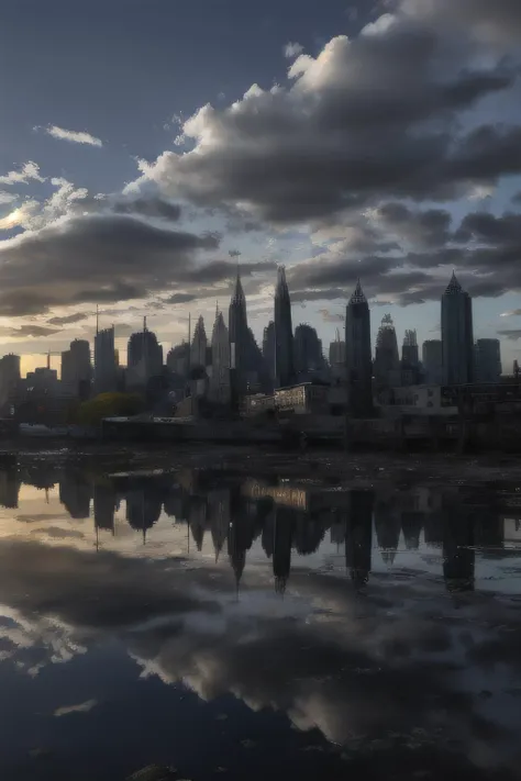"In a world where the sky is a swirling kaleidoscope of colors, a city of glass towers rises from the clouds, the sun gleaming off its crystalline surface."