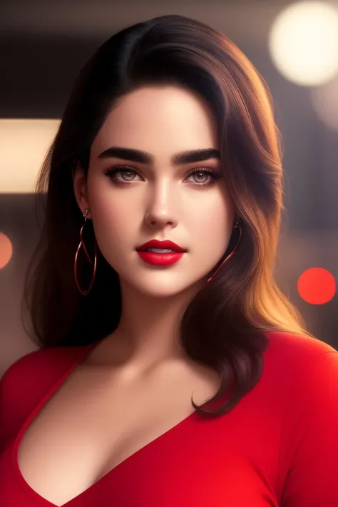 photo of extremely seductive (jg_jc0n-130:0.99), a woman as a sexy customer, closeup portrait, (tight red long sleeve white t-shirt), (jeans), (in a department store:1.1), (masterpiece:1.5) (photorealistic:1.1) (bokeh) (best quality) (detailed skin texture pores hairs:1.1) (intricate) (8k) (HDR) (wallpaper) (cinematic lighting) (sharp focus), eyeliner, (painted lips), (earrings), (vivid atmosphere)