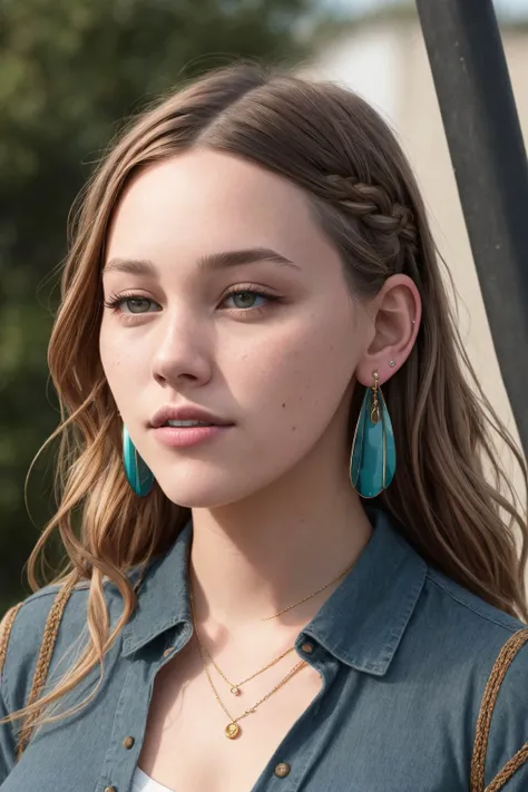 a detailed photo of a cute woman, fenn_victoria as a Makeup Mastermind, Heiress, Average Height, Athletic, Triangular Face, Fair Skin, Golden Blonde Hair, purple Eyes, Short Nose, Full Lips, Prominent Chin, Long Hair, Straight Hair, Dutch Braid, large breasts, Faux gauge earrings, teal, gloss lipstick, arms raised above head, in a playground, full dynamic color, freezing, (8k, 85mm, DOF, RAW photo, highest quality, best quality, masterpiece, ultra-detailed, hires, absurdres), (photorealistic, hyper-realistic:1.2),<lora:epiNoiseoffset_v2Pynoise:1.0>