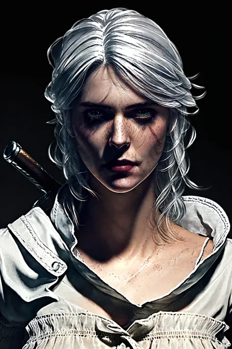 Ciri from Witcher 3 as sks woman, highly detailed, intricate, vibrant colors, cinematic, 8k, illustration, by Carne Griffiths and Conrad Roset,<lora:cirillaFionaElen_v10:1.3><lora:epiNoiseoffset_v2Pynoise:1.0>