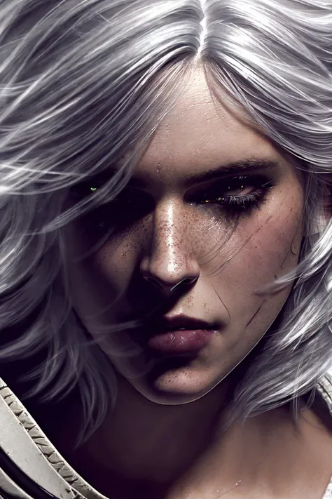 portrait of sks woman as ciri,fighting monsters, feminine, epic (photo, studio lighting, hard light, sony a7, 50 mm, matte skin, pores, colors, hyperdetailed, hyperrealistic),<lora:cirillaFionaElen_v10:1.3><lora:epiNoiseoffset_v2Pynoise:1.0>
