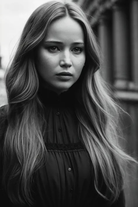 sks woman, hyper realistic photograph, detailed face, film grain, Kodak portra 800, f1.8,black victorian style dress,<lora:jenniferLawrence_v10:1.3><lora:epiNoiseoffset_v2Pynoise:1.0>
