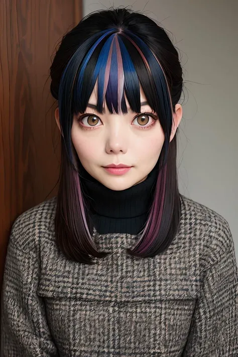 photo of (jillmorph:0.99), a woman, RAW, close portrait photo, long brown coat, turtleneck, long haircut, slim body, (high detailed skin:1.2), 8k uhd, dslr, soft lighting, high quality, film grain, Fujifilm XT3 sharp focus, f 5.6