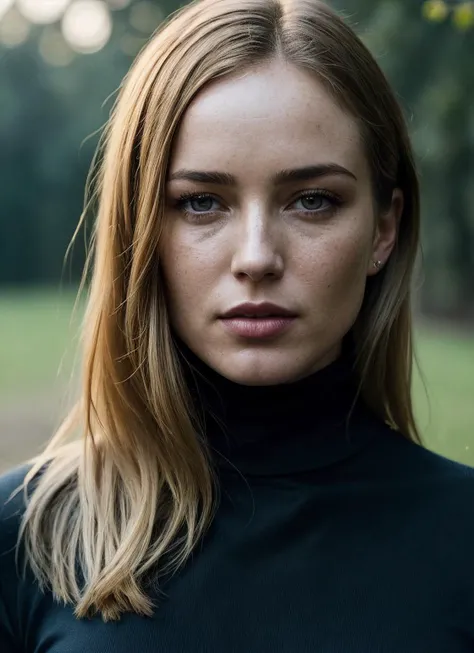 A stunning intricate full color portrait of (sks woman:1), wearing a black turtleneck, epic character composition, by ilya kuvshinov, alessio albi, nina masic, sharp focus, natural lighting, subsurface scattering, f2, 35mm, film grain, <lora:lora_caity_v2_from_v2_160:1>