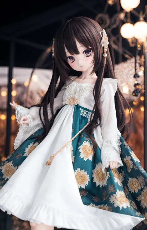 detailed face, cute face,brown eye, ((sfw: 1.4)), (sfw,She is wearing a long white embroidered skirt, a red blouse with lace, a white apron tied around her waist, blue socks, and brown leather shoes.A blue scarf is on her head. Yes, her accessories include necklaces, earrings, and bracelets. 1 Girl)), Ultra High Resolution, (Realistic: 1.4), RAW Photo, Best Quality, (Photorealistic Stick), Focus, Soft Light, ((15 years old)), ((Japanese)), (( (young face))), (surface), (depth of field), masterpiece, (realistic), woman, bangs, ((1 girl))