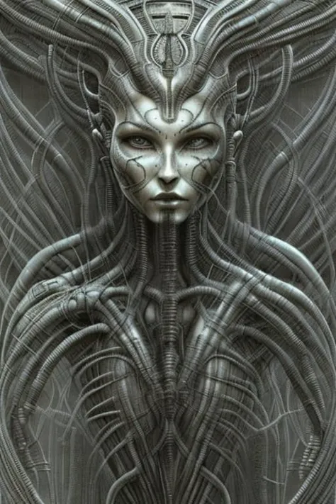 hrgiger-drmacabre, intricate digital artwork of a woman,