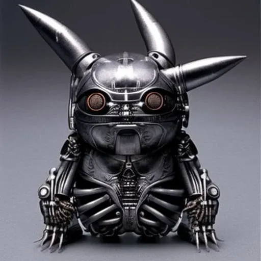 pikachu as bionic cyborg, art by hr giger, highly detailed, realistic style, , <hrgiger-drmacabre>, art by hr giger,