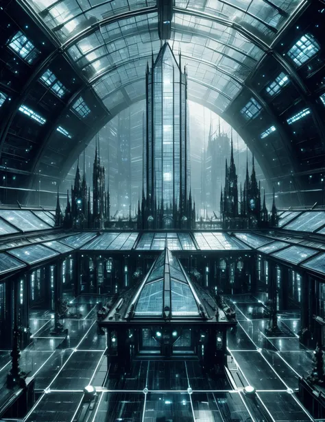 hyper detailed masterpiece, dynamic, awesome quality,DonMT3chW0rld witch's time-warping apothecary, polycarbonate roofing roof,rubber flooring, bonfires, pin spot lighting, tech, scifi, <lora:DonMT3chW0rld-000009:0.85>,