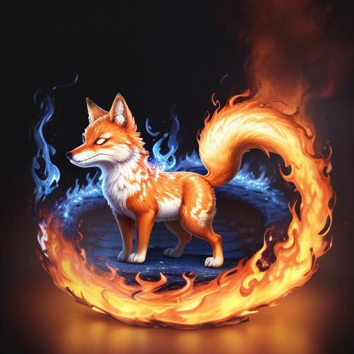 <lora:add_detail:1> add_detail, masterpiece, detailed, 8k, dim lighting,
<lora:flmngprsn, flmngprsn burning, flmngprsn immolation, flmngprsn flames:1> flmngprsn, flmngprsn burning, flmngprsn immolation, flmngprsn flames,
fire fox, feral, (curling up pose:1.2), simple blue background,