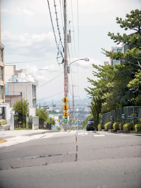 masterpiece, best quality, ultra-detailed, illustration,
kousaten1, outdoors, road, car, motor vehicle, ground vehicle, scenery, tree, power lines, street, utility pole, sky, building, day, road sign, lamppost, crosswalk, fence, traffic light, sign, city, cloud, blue sky, real world location, realistic, photo background, photo (medium),
<lora:kitakoukou-000010:1>