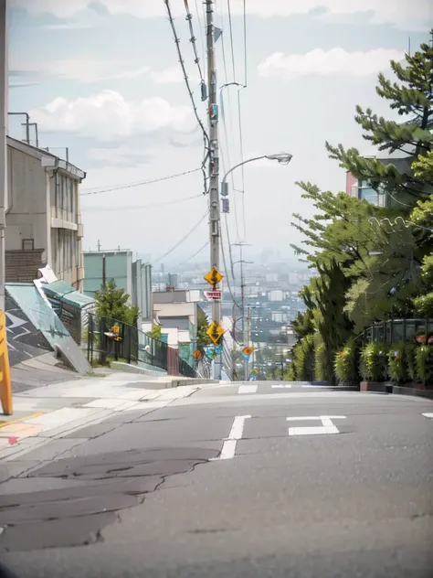 masterpiece, best quality, ultra-detailed, illustration,
kousaten1, outdoors, road, car, motor vehicle, ground vehicle, scenery, tree, power lines, street, utility pole, sky, building, day, road sign, lamppost, crosswalk, fence, traffic light, sign, city, cloud, blue sky, real world location, realistic, photo background, photo (medium),
<lora:kitakoukou-000010:1>