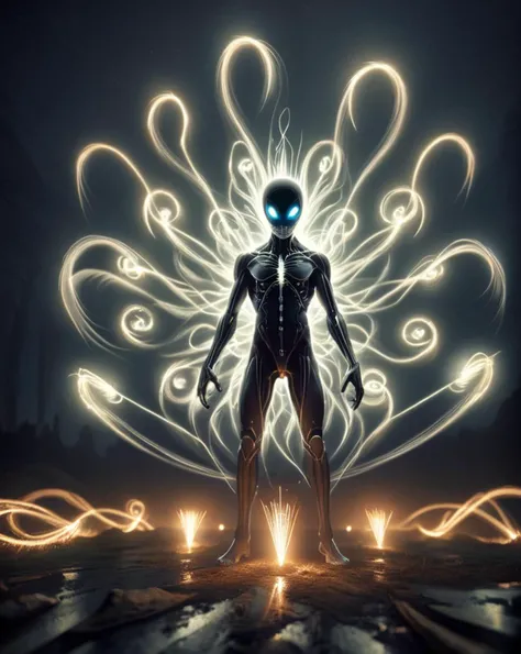 ral-exposure, masterpiece, best quality, long exposure, light painting, creepy Alien, <lora:ral-exposure-sdxl:1> ral-exposure,