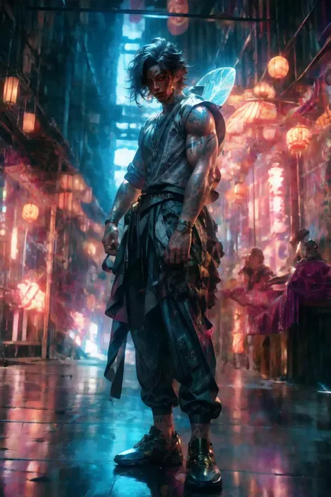 1boy, solo, male focus, looking at viewer, half body, standing, release fairy technique, glowing, black hair, pants, tattoo, muscular, light, movie, movie specffects, detailed details,
<lora:add_detail:1>, <lora:20231231-1704034655581:0.7>, <lora:LowRA:0.85>, colorful, <lora:yang08k:0.7>