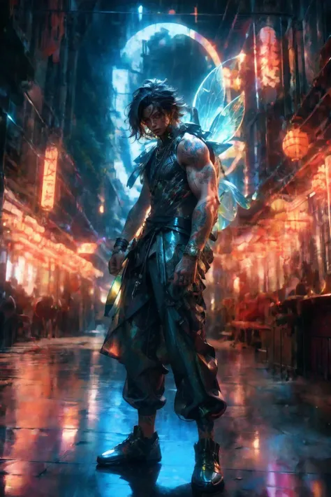 1boy, solo, male focus, looking at viewer, half body, standing, release fairy technique, glowing, black hair, pants, tattoo, muscular, light, movie, movie specffects, detailed details,
<lora:add_detail:1>, <lora:20231231-1704034655581:0.7>, <lora:LowRA:0.85>, colorful, <lora:yang08k:0.7>