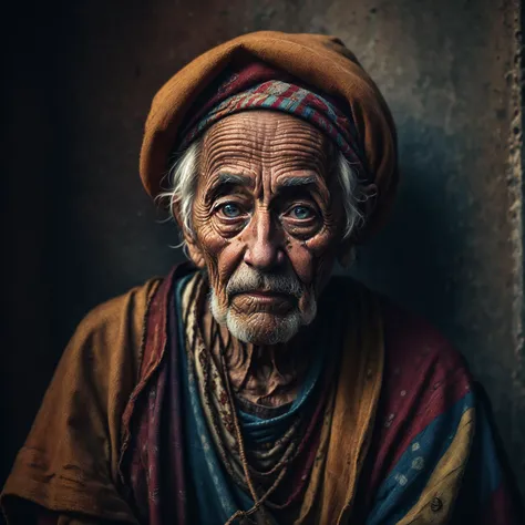 An old beggar, colorful,
yang08k, photography, beautiful, black background,
masterpieces, top quality, best quality, official art, beautiful and aesthetic, realistic,
<lora:yang08k:0.7>