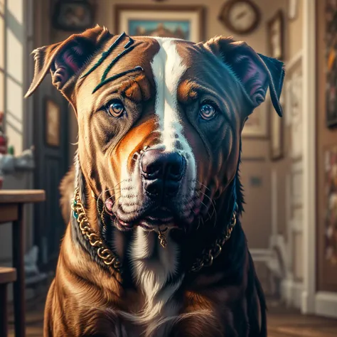 pit bull, colorful, masterpieces, top quality, best quality, official art, beautiful and aesthetic, 8k raw, realistic, yang08k,
<lora:yang08k:0.7>