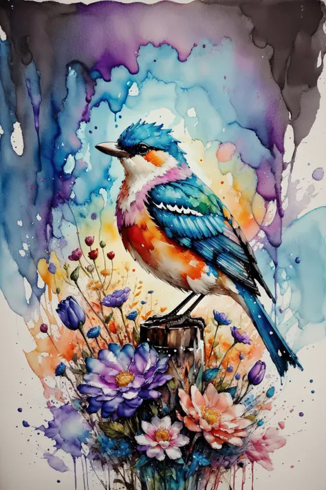 bird, sunrise, flower field, Alcohol ink and impasto mix painting, explosion,
yang08k, beautiful, colorful,
masterpieces, top quality, best quality, official art, beautiful and aesthetic,
<lora:yang08k:0.7>