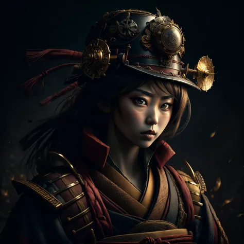 A steampunk samurai,
yang08k, photography, beautiful, black background,
masterpieces, top quality, best quality, official art, beautiful and aesthetic, realistic,
<lora:yang08k:0.7>