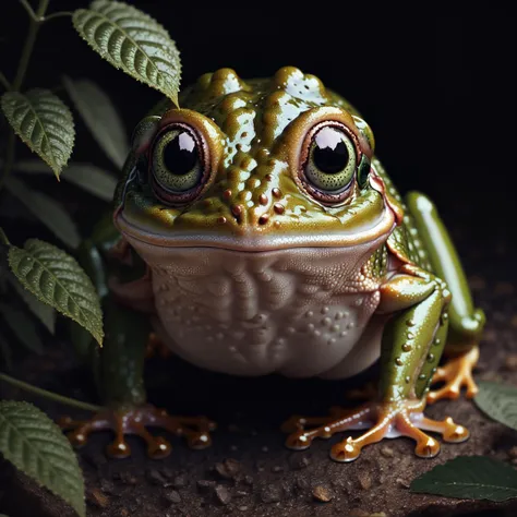 a frog,
yang08k, photography, beautiful, black background, colorful,
masterpieces, top quality, best quality, official art, beautiful and aesthetic, realistic,
<lora:yang08k:0.7>