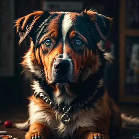 a dog,
yang08k, photography, beautiful, black background, colorful,realistic,
masterpieces, top quality, best quality, official art, beautiful and aesthetic,
<lora:yang08k:0.7>
