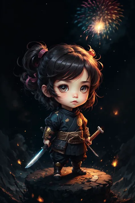 ninja,sword,character,Chibi,real,art, starry sky, firework,lovestar,
yang08k, photography, beautiful, colorful,realistic,
masterpieces, top quality, best quality, official art, beautiful and aesthetic,
<lora:yang08k:0.4> <lora:lovestar:0.4>