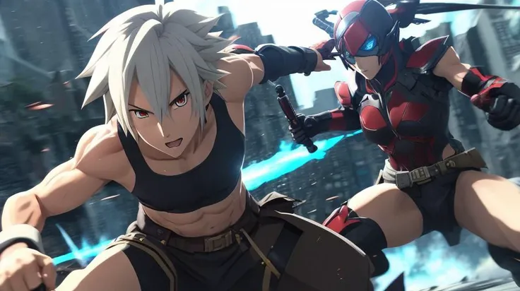 japanese anime combat, sharp, 8k