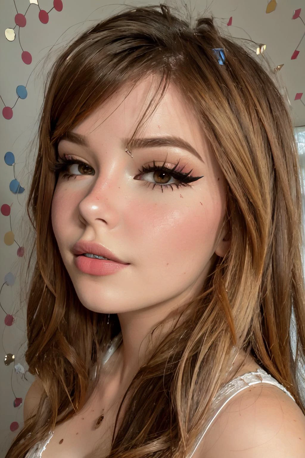 (masterpiece, best quality), intricate details, 8k, artstation, wallpaper, official art, splash art, sharp focus,
1girl, <lora:IWR-BelleDelphineUltimate:0.8> Belle Delphine, face focus, portrait, shoulders up, <lora:egirlAesthetic_v10:0.45> makeup,