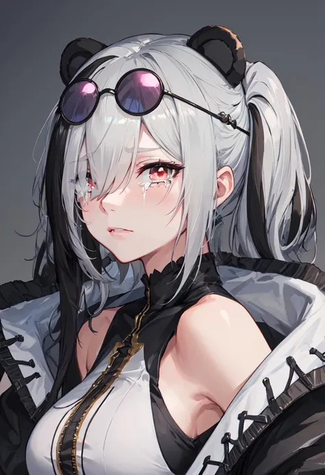 best quality, masterpiece, highres, solo, (feater_arknights:1.10), crying, sobbing, tears, portrait, looking at viewer, 41