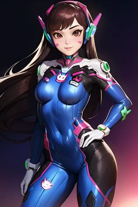<lora:D.vaV3:0.8>, Deeva \(overwatch 1 version\), d.va /(overwatch 1 /), 1girl, long hair, solo, standing,