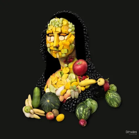 <lora:SDXL_Fruits_Sa_May:1> made from fruits, a Mona Lisa