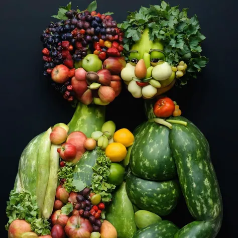 <lora:SDXL_Fruits_Sa_May:1>  made from fruits, a man with woman