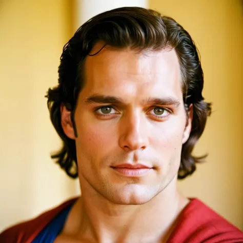 photograph, portrait, close up of a lovely Traditional Henry Cavill of Miracles, Beautifully Lit, Lomography Color 100, 50mm, Primary Colors, photo, close-up, indigenous