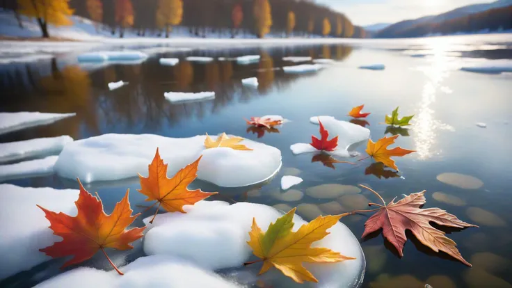 in the middle of winter, a cold winter breeze, lifting, flying, floating leaves, blows dead but colorful leaves across the frozen ice of a lake, realistic photograph, life-like, depth of field, detailed textures, vibrant colors, natural light, ultra HD, intricate details, soft background blur, high quality
Vibrant classical media with vivid colors and textured luminism, ultra-highly detailed in 32k, extraordinary realism, intricate and dynamic lighting, digital art by Archibald Thorburn and Alfons Purtscher, realistic aesthetic, and a novel, marvelous masterpiece, precise details, future-proof ambiance, balanced central composition, <lora:aesthetic:1> aesthetic,