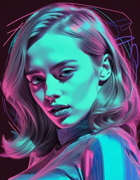 drawing toned emotionally charged Pop Art holography Mosscore Futurism