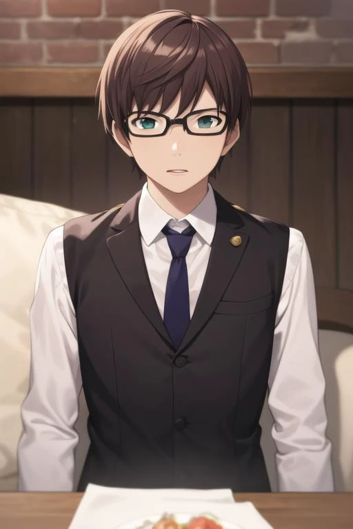 masterpiece, best quality, high quality, 1boy, solo, male focus, looking at viewer, upper body, <lora:kazuma:0.70>, kazuma,
