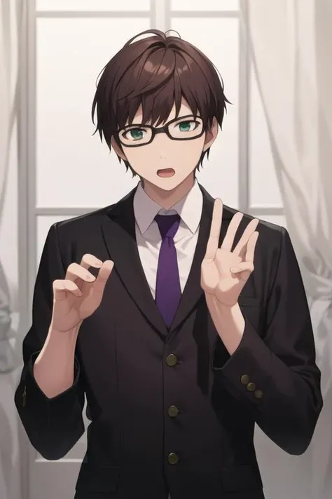 masterpiece, best quality, high quality, 1boy, solo, male focus, looking at viewer, upper body, <lora:kazuma:0.70>, kazuma, <lora:animemix_v3_offset:0.25>